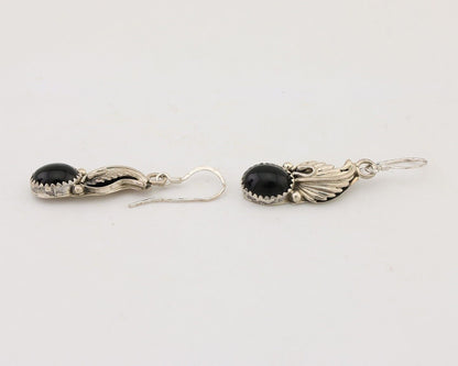 Navajo Dangle Earrings 925 Silver Black Onyx Native American Artist C.80's