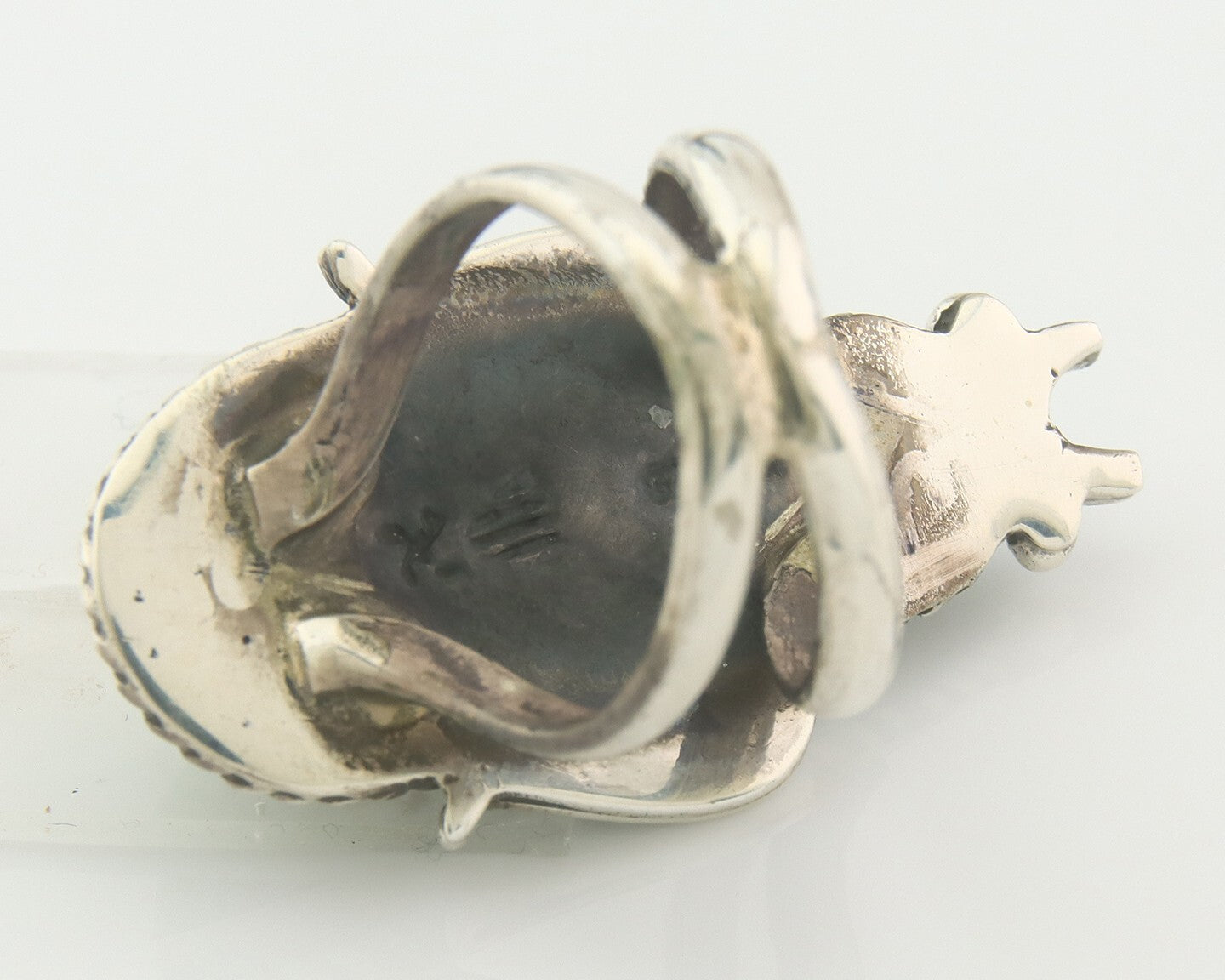 Vintage Navajo Ring 925 Sterling Authentic Turquoise Artist Signed Size 7.75