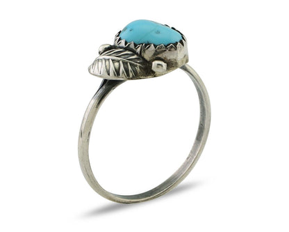 Navajo Ring 925 Silver Sleeping Beauty Turquoise Native American Artist C.80's