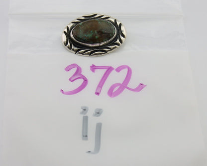 Navajo Pin 925 Silver Natural Mined Turquoise Artist Signed C Montoya C.80's