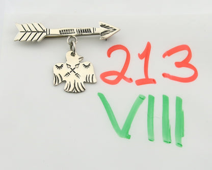 Navajo Pin Sterling Silver Thunderbird Arrow Artist Native American Artist