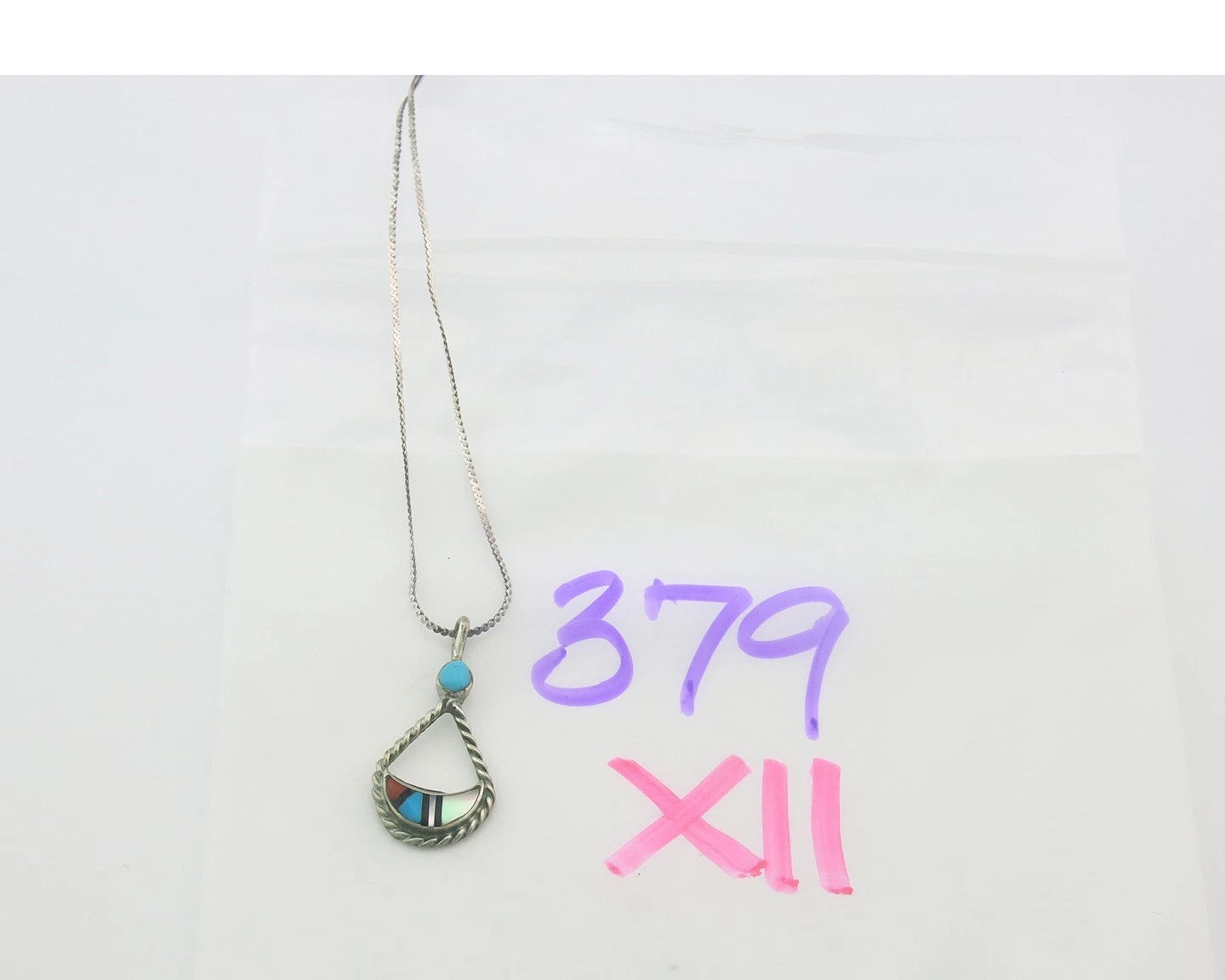 Navajo Necklace Sterling Silver Natural Blue Turquoise Vintage