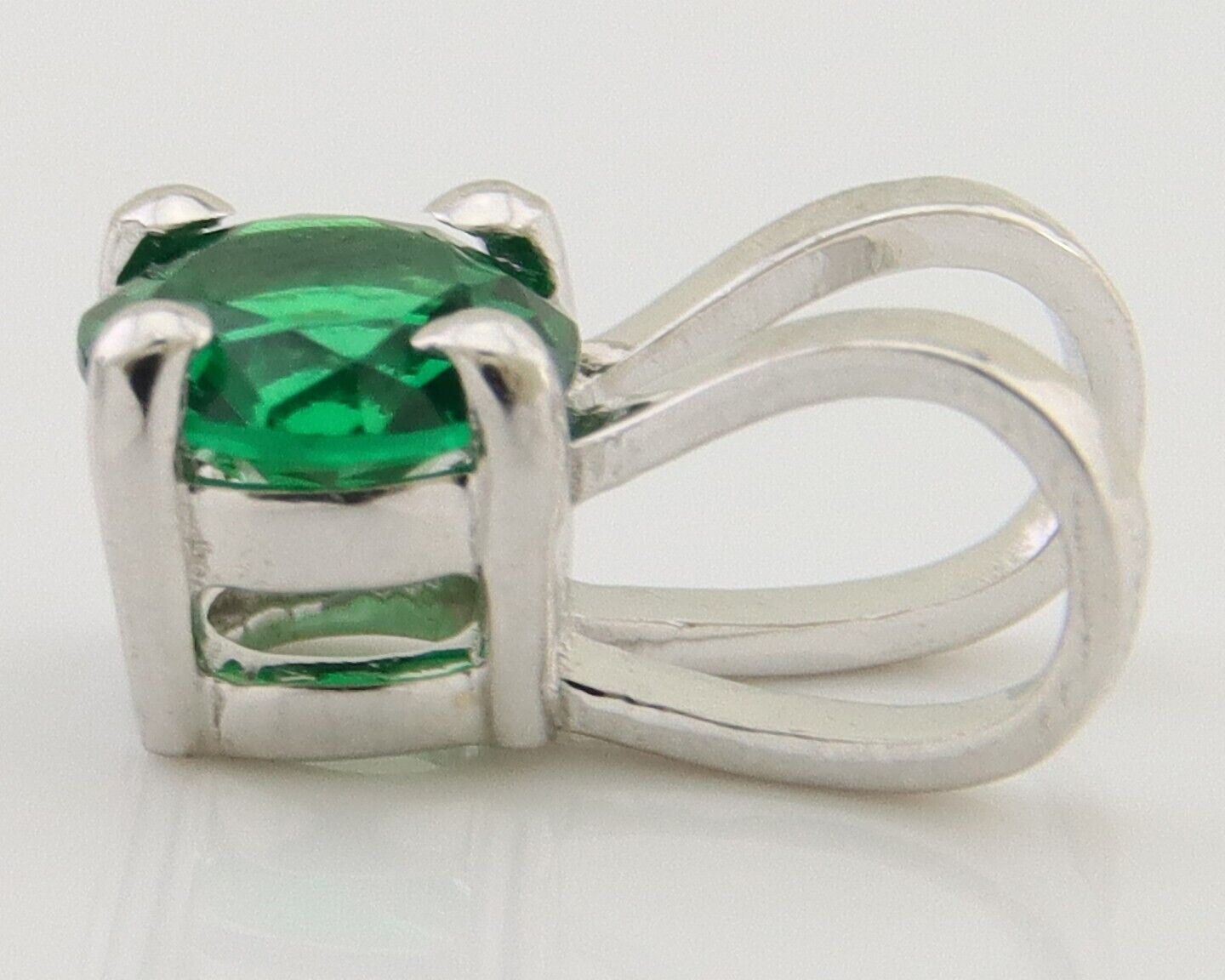 May Birthstone Pendant Set in 14k Solid White Gold