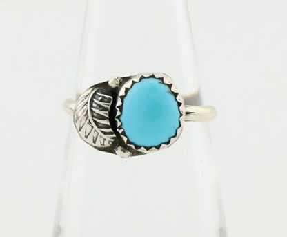 Navajo Ring 925 Silver Sleeping Beauty Turquoise Native American Artist C.80's