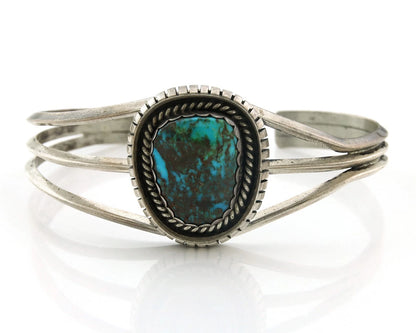 Navajo Cuff Bracelet Sterling Silver Turquoise Handmade Vintage Native Artist