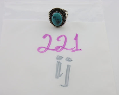 Navajo Ring 925 Silver Blue Turquoise Artist Signed Platero FNE C.80's Size 7.75