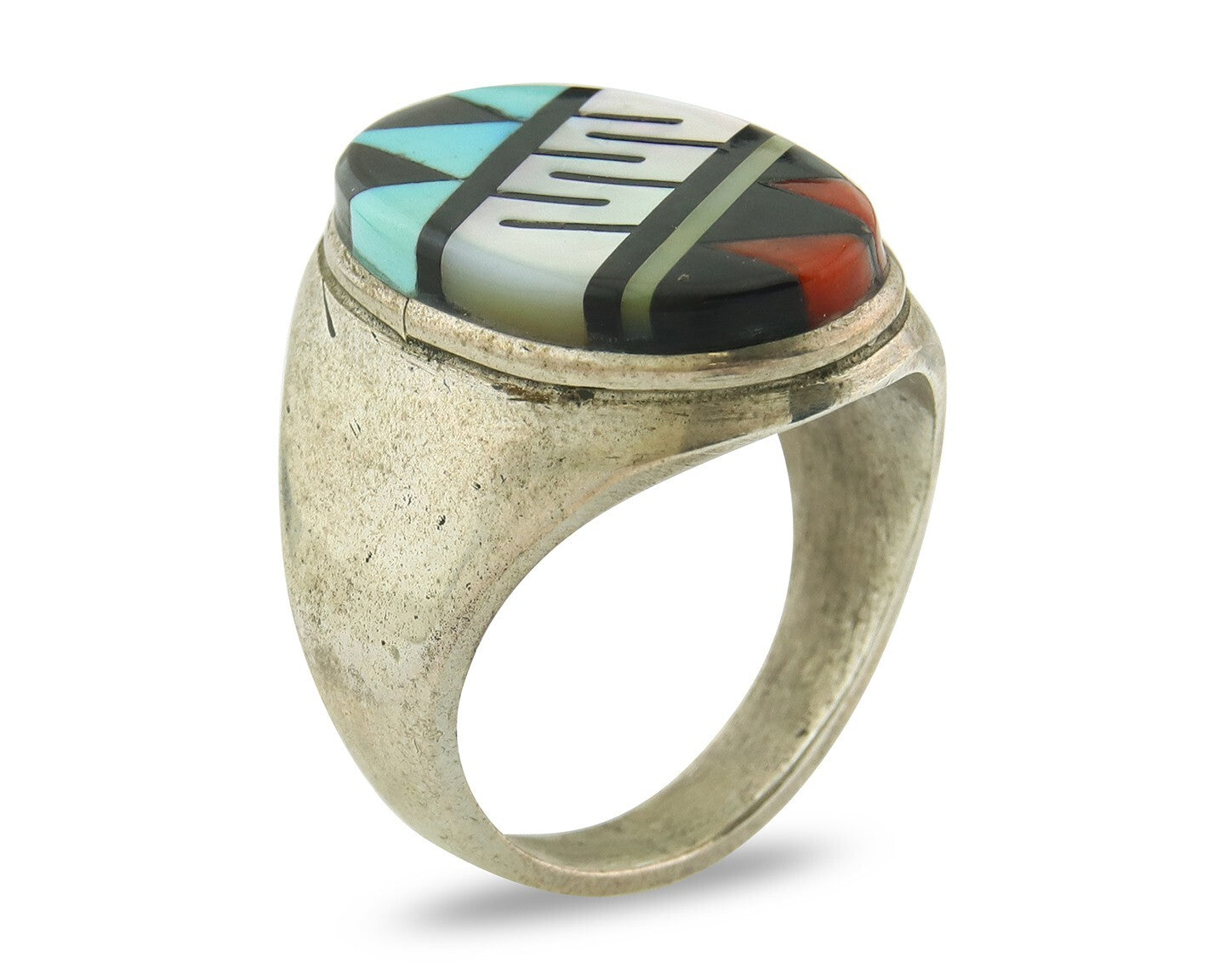 Vintage Zuni Ring 925 Sterling Authentic Natural Gemstone Handmade Size 11