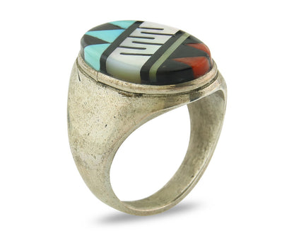 Vintage Zuni Ring 925 Sterling Authentic Natural Gemstone Handmade Size 11
