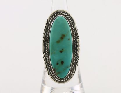 Navajo Ring 925 Silver Natural Turquoise Artist Signed William Denetdale C.80's