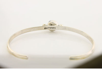 Navajo Bracelet .925 Silver Mediterranean Red Coral Cuff Native Artist C.80's