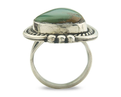 Navajo Ring 925 Sterling Turquoise Handmade Native Artist C.80's Size 5.5