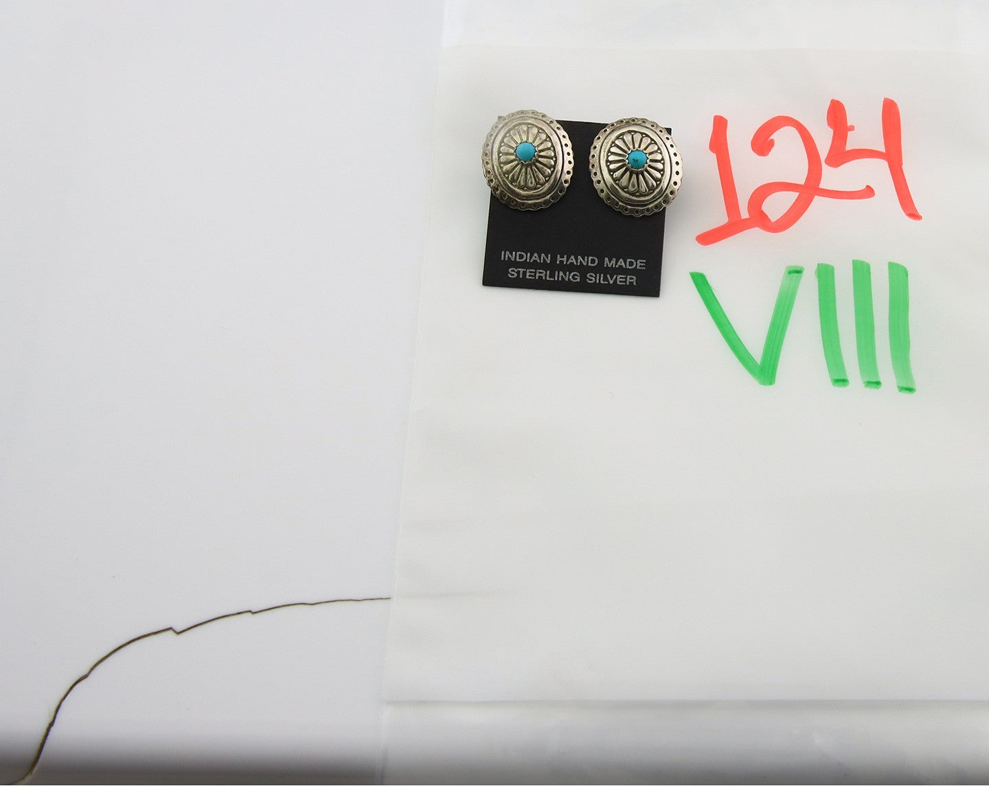 Navajo Earrings Sterling Silver Turquoise Vintage Handmade