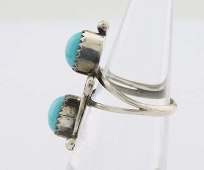 Navajo Ring 925 Silver Kingman Turquoise Native American Artist C.80's