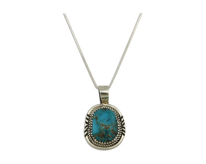 Navajo Necklace 925 Silver Kingman Turquoise Signed Anna Begay C.80's