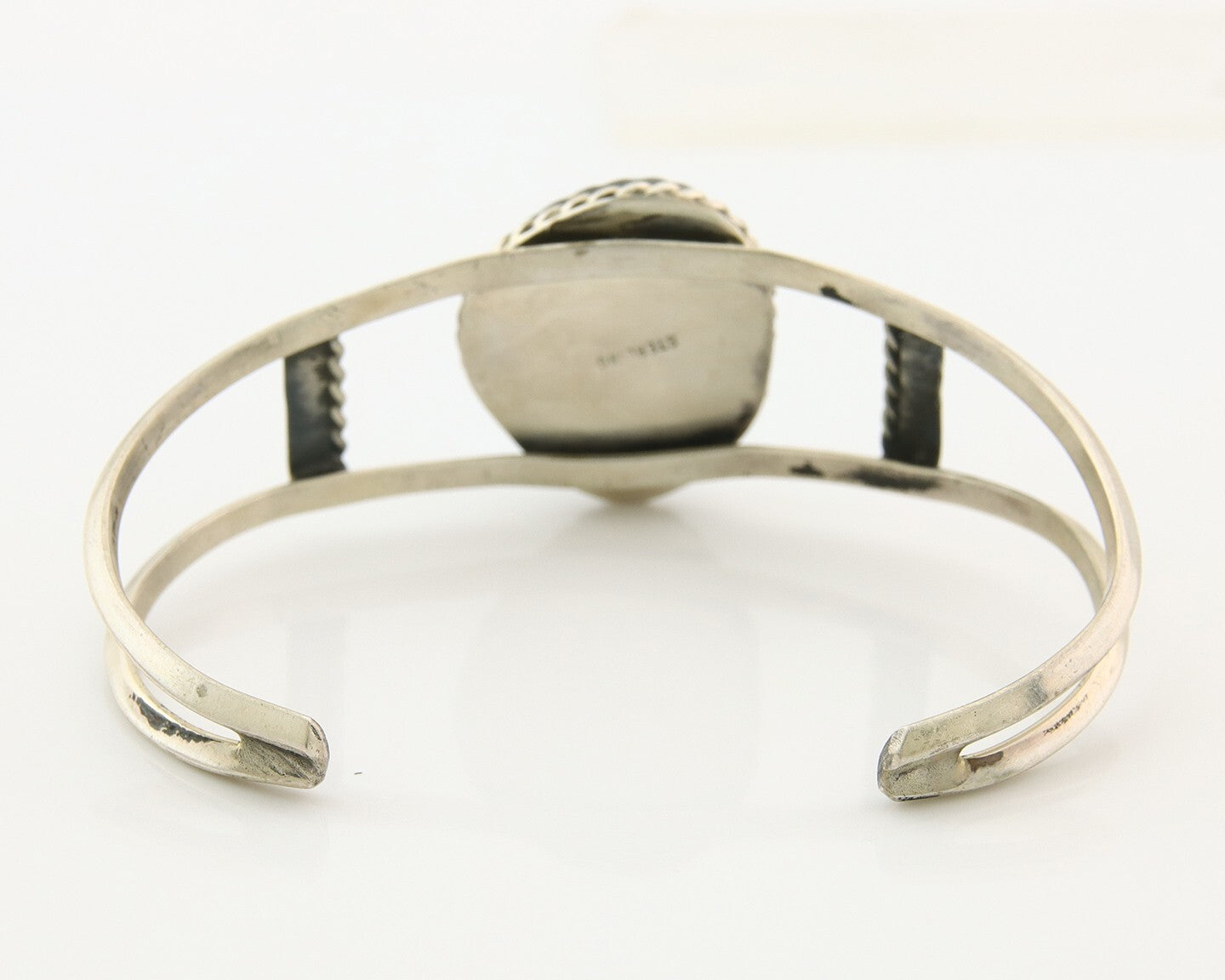 Navajo Bracelet 925 Silver Natural Blue Turquoise Native American Artist C.80s