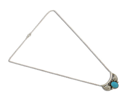 Navajo Turquoise Necklace 925 Silver Signed Eugene Belone C.80's