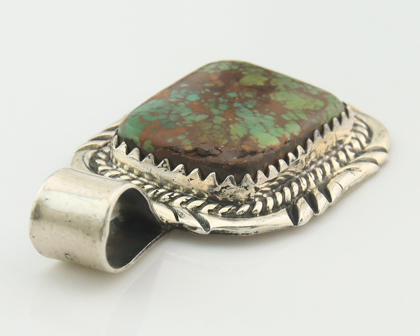 Navajo Pendant 925 Sterling Silver Turquoise Vintage Authentic Native Artist