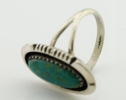 Navajo Ring 925 Silver Sleeping Beauty Turquoise Native American Artist C.80's