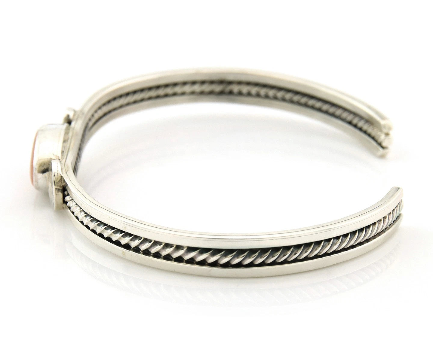Navajo Cuff Bracelet Sterling Silver Authentic Pink Muscle Native Artist