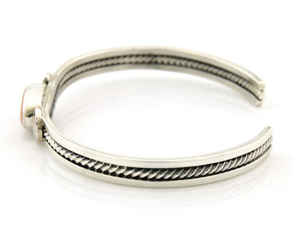 Navajo Cuff Bracelet Sterling Silver Authentic Pink Muscle Native Artist