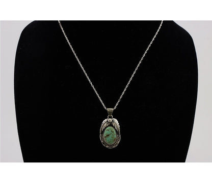 Navajo Necklace Turquoise Necklace 925 Silver Artist Signed SunRise C.80's