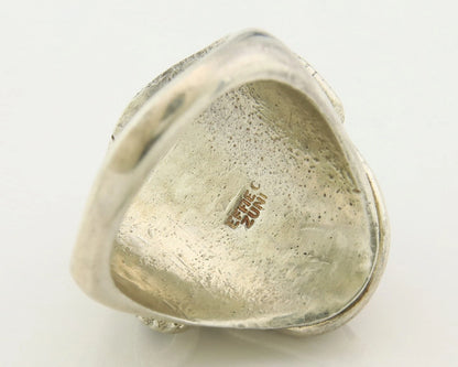 Men Zuni Ring Sterling Silver Gemstones Signed Effie Calavasa Size 11.75