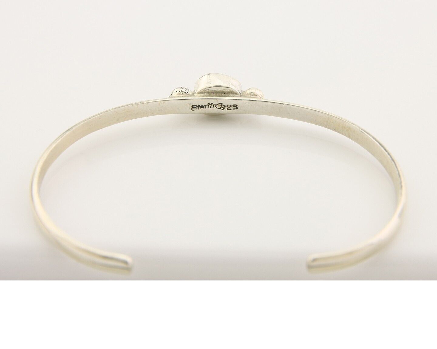 Navajo Bracelet .925 Silver Natural Red Coral Cuff Native American Artist C.80's