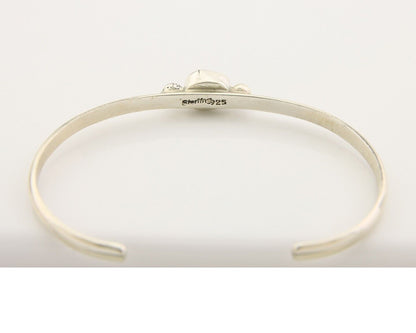 Navajo Bracelet .925 Silver Natural Red Coral Cuff Native American Artist C.80's