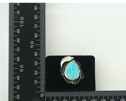 Vintage Navajo Ring Sterling Silver Authentic Turquoise Handmade Size 7.5