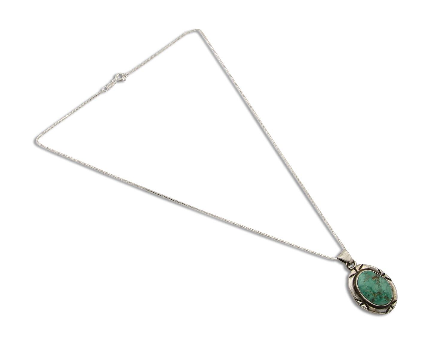 Navajo Necklace 925 Silver Natural Turquoise Artist M Montoya C.80's