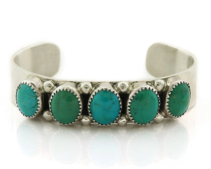 Navajo Cuff Bracelet 925 Sterling Silver Turquoise Vintage Signed C Jones