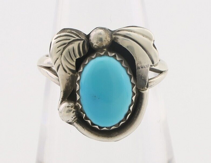 Navajo Ring 925 Silver Sleeping Beauty Turquoise Native American Artist C.80's