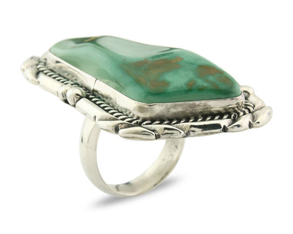 Navajo Ring 925 Sterling Silver Royston Turquoise Signed David Zachary Size 11
