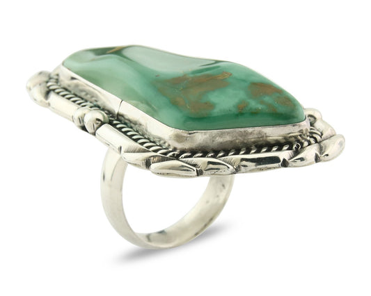 Navajo Ring 925 Sterling Silver Royston Turquoise Signed David Zachary Size 11