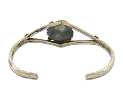 Navajo Bracelet 925 Silver Cuff Turquoise Handmade Native Artist C.80's