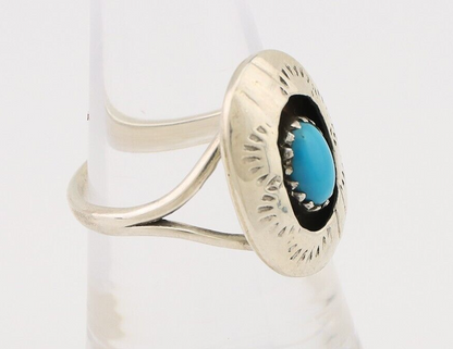 Navajo Handmade Ring 925 Silver Blue Turquoise Artist Signed MN C.80's