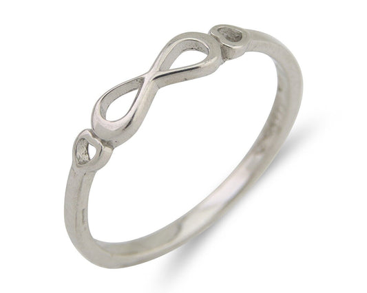 Infinity Heart Promise Ring 925 Solid Silver Size 6.0