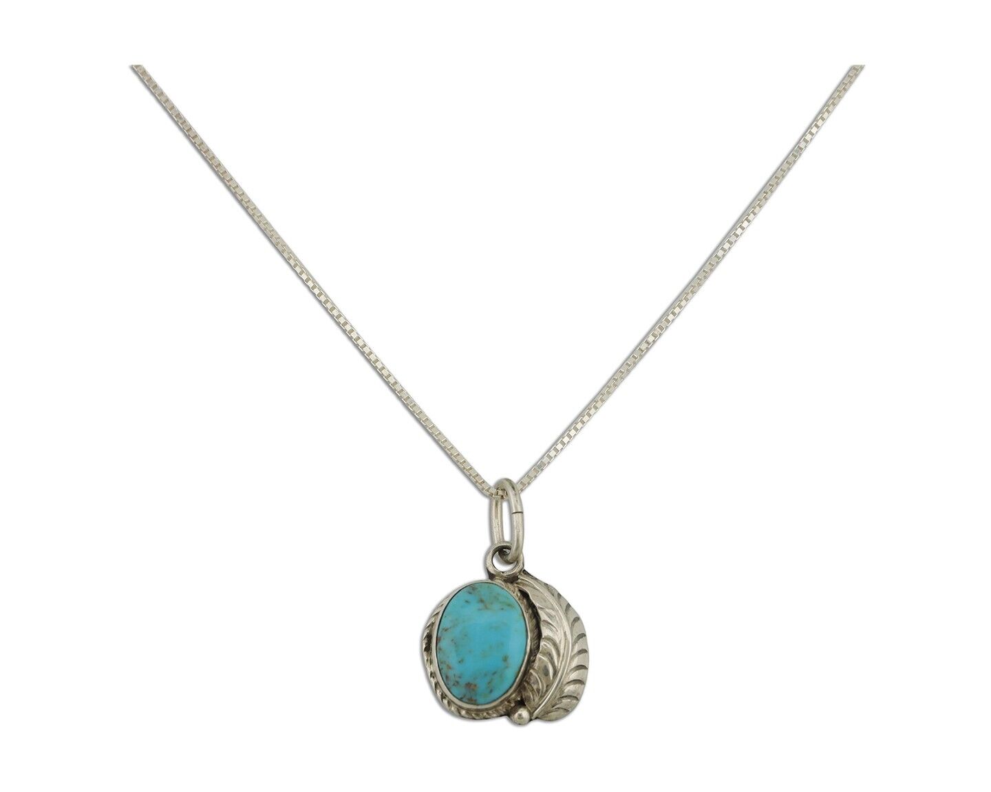 Navajo Necklace 925 Silver Natural Kingman Turquoise Native American C.80's