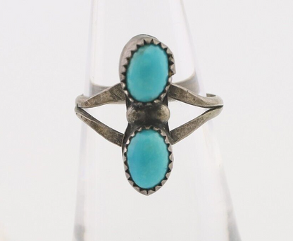 Navajo Ring 925 Silver Natural Turquoise Native American Artist C.80's