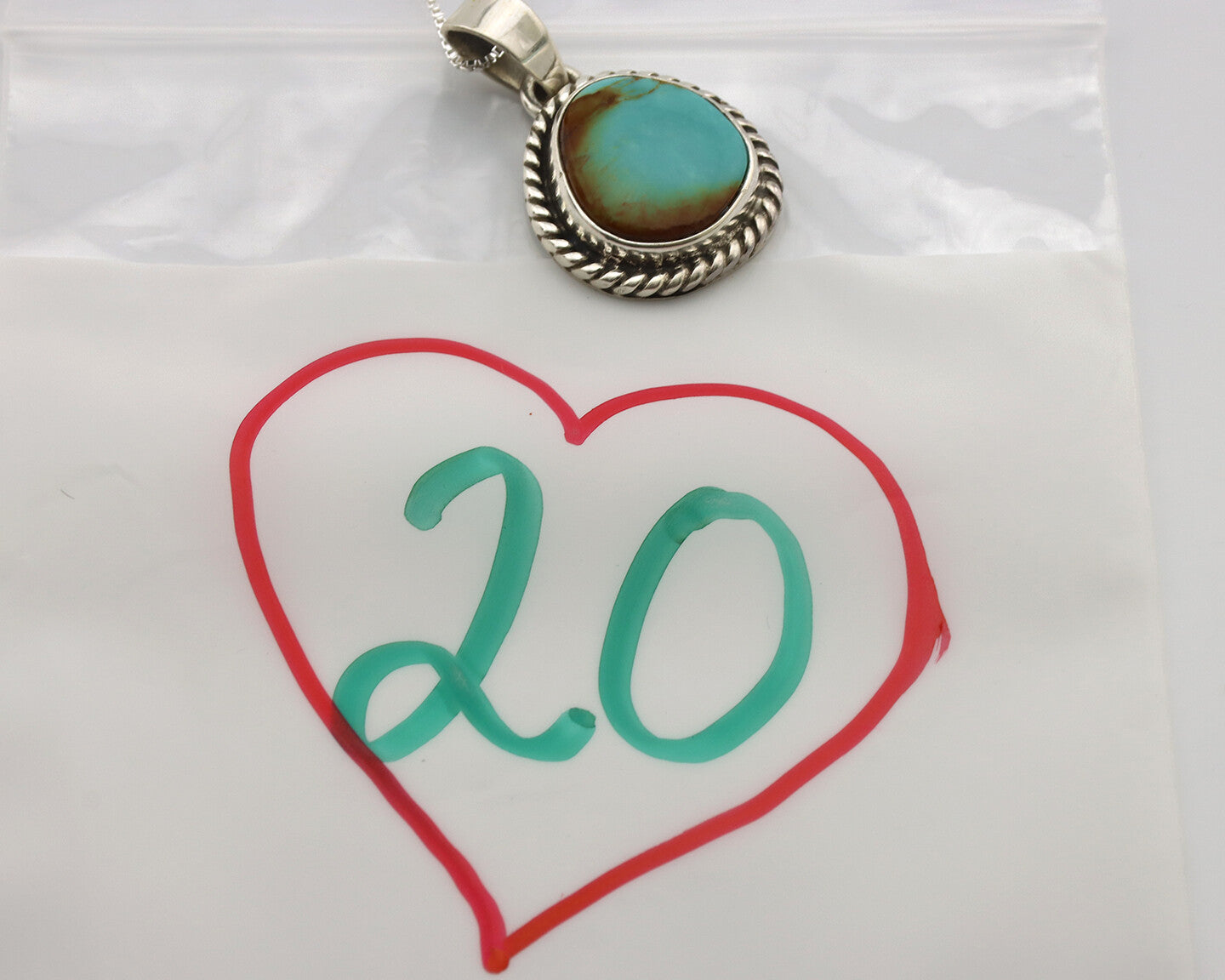 Navajo Necklace .925 Silver Kingman Turquoise Signed Gecko C.80's