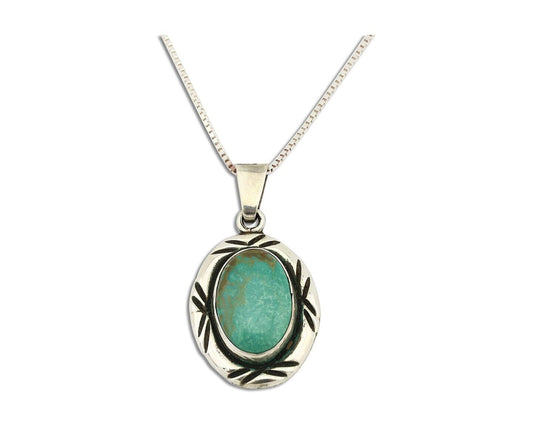 Navajo Necklace 925 Silver Kingman Turquoise Signed C Montoya C.80's