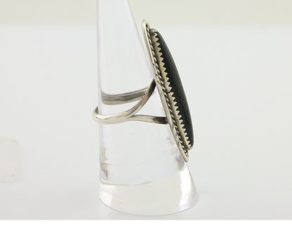 Navajo Handmade Ring 925 Silver Black Onyx Native American Artist C.80's