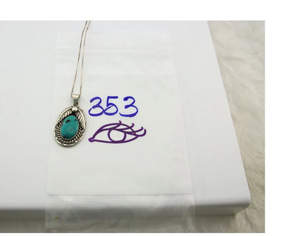 Navajo Necklace Sterling Silver Blue Turquoise Vintage Signed Sun