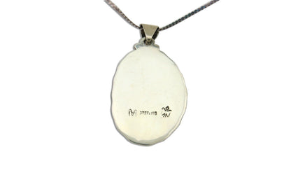 Navajo Necklace 925 Silver Natural Turquoise Artist Signed M Montoya C.80's