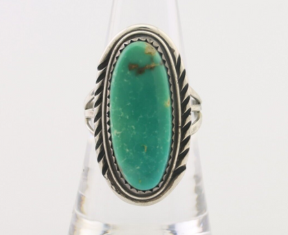 Navajo Ring 925 Silver Natural Blue Turquoise Artist Signed USA C.80's