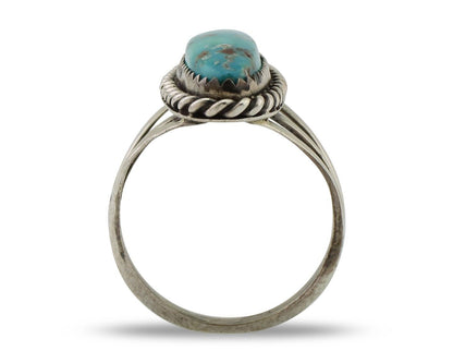 Navajo Ring 925 Silver Natural Turquoise Native American Artist C.80's