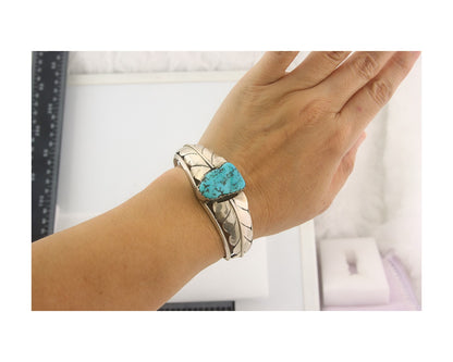 Vintage Navajo Bracelet 925 Silver Turquoise Traditional Handmade Authentic