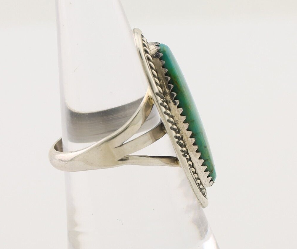 Navajo Ring 925 Silver Natural Blue Turquoise Native American Artist C.80's