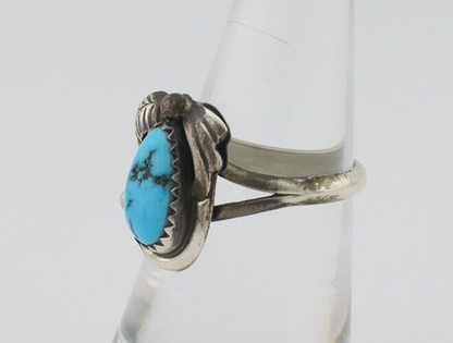 Navajo Ring 925 Silver Morenci Turquoise Native American Artist C.80's