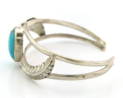 Navajo Bracelet Sterling Silver Turquoise Native American Artist Handmade